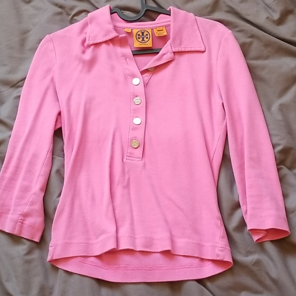 Tori Burch Pink Button Up